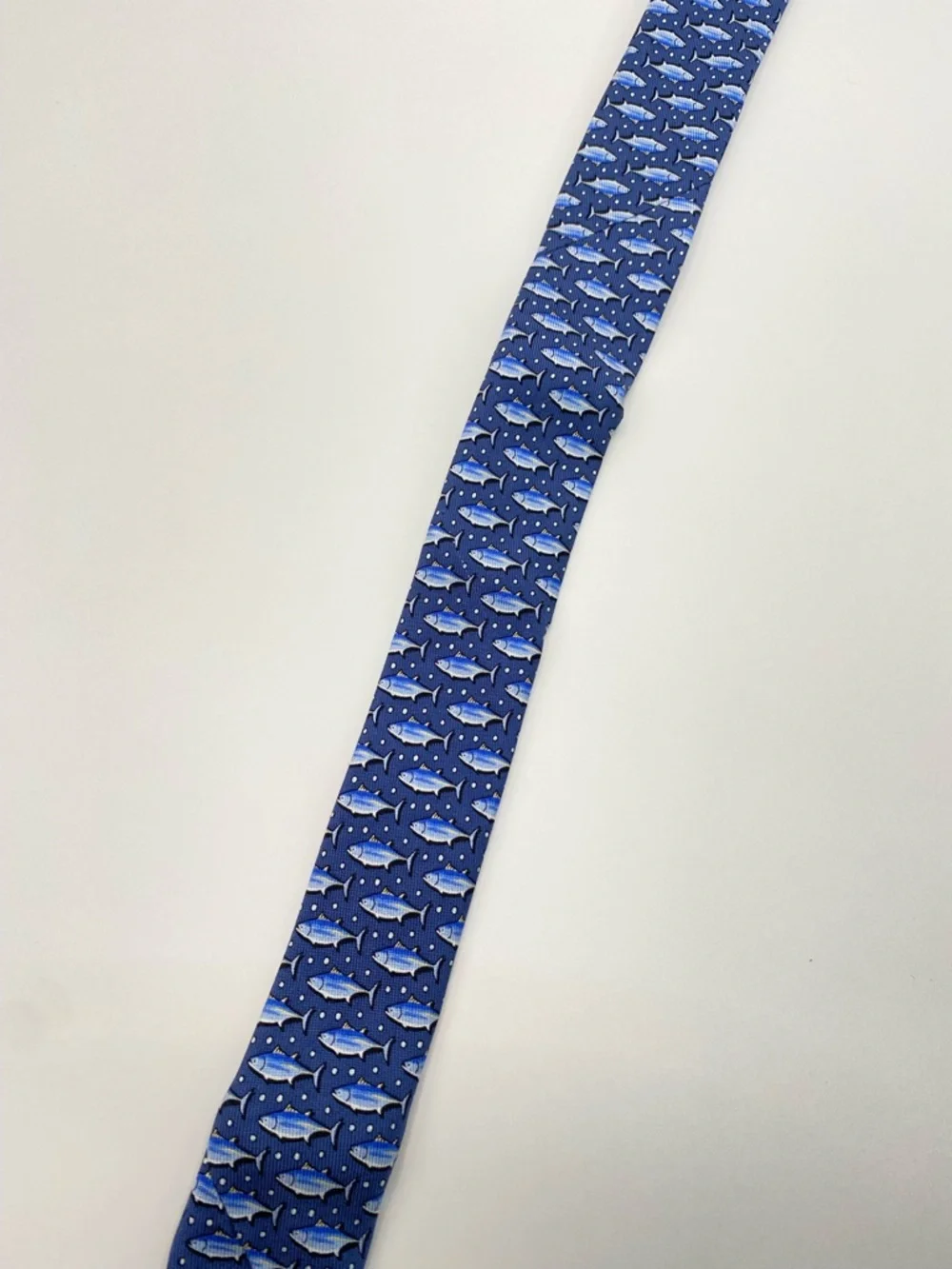 Vineyard Vines Silk Tie Blue & Yellow Fish Made in US - Handpicked by Shep & Ian